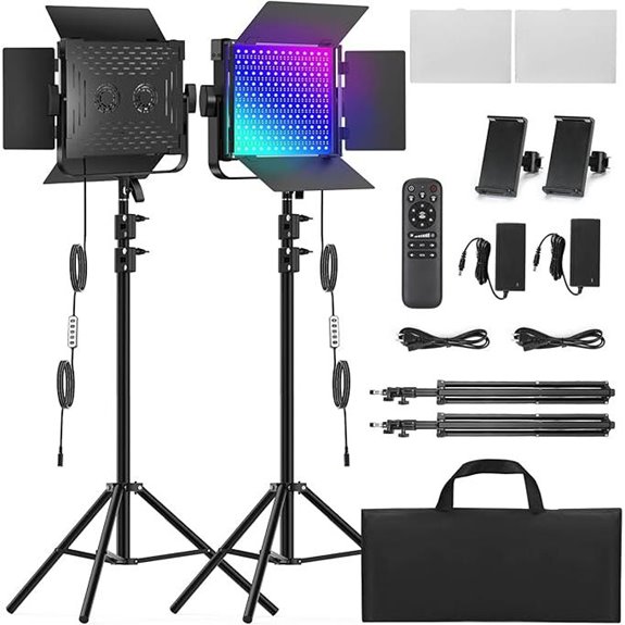 2-Pack Dimmable RGB Photography LED Lights