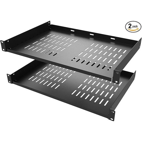 2-Pack 12 Vented Rack Shelves for 19 Cabinets