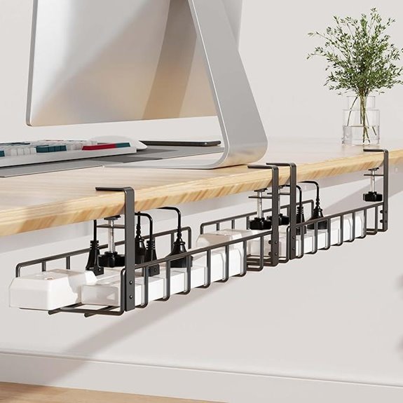 2 Pack Under Desk Cable Management Trays