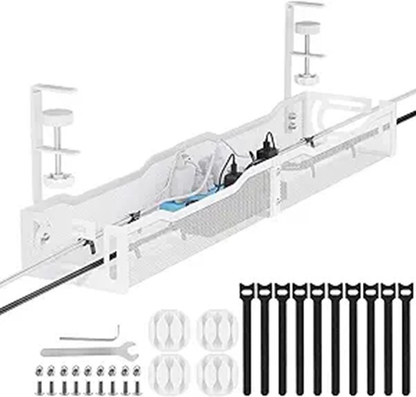 Cable Management Under Desk Clamp Organizer
