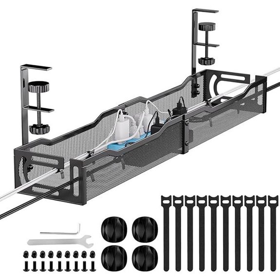 Cable Management Under Desk Metal Clamp Organizer