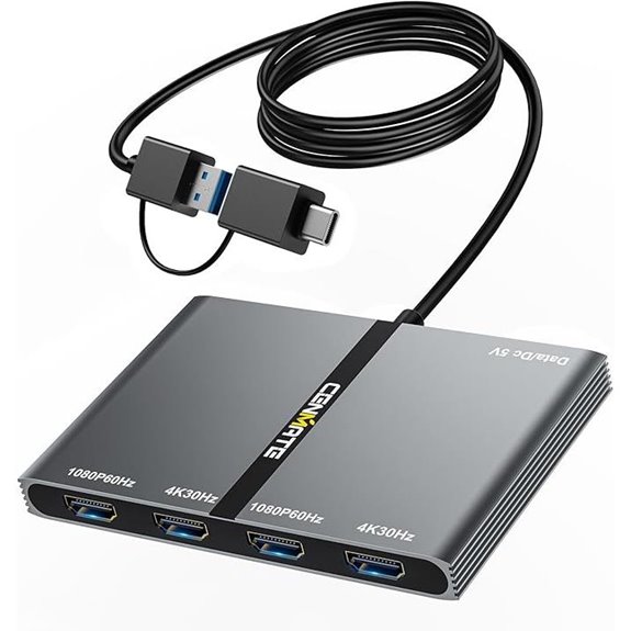 USB-C 4xHDMI Docking Station with 4K Support