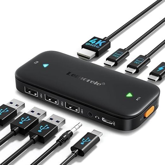 Lemorele USB-C KVM Switch with 4K HDMI and Ports