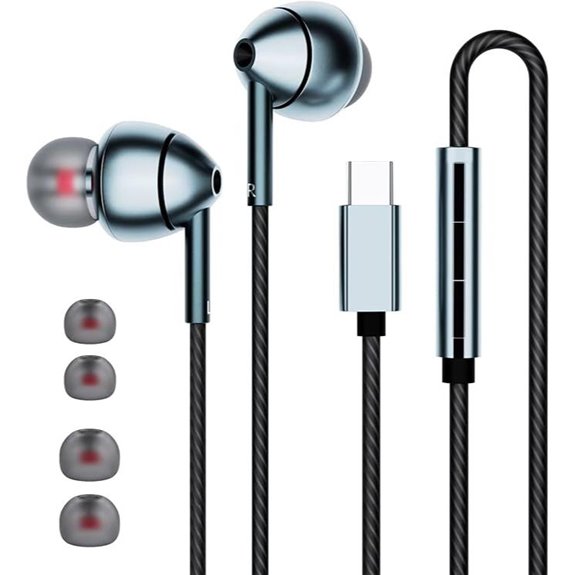 USB-C Earbuds with Mic Noise Canceling for Samsung & iPhone