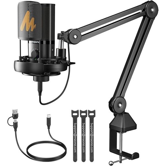 MAONO USB Condenser Microphone with Boom Arm