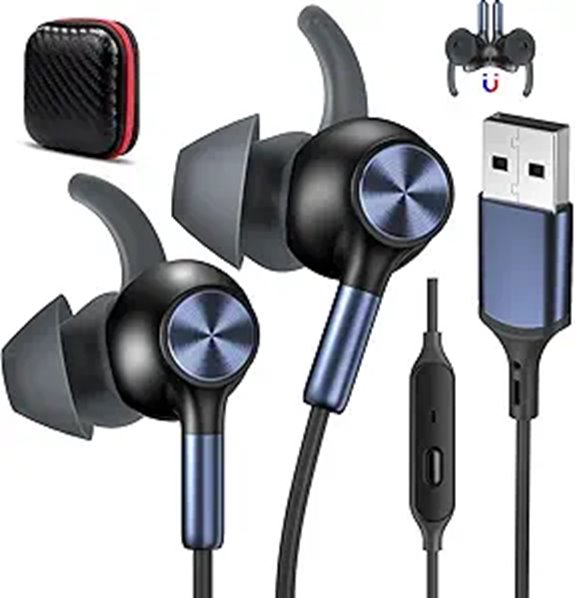 USB Earbuds with Microphone for PC Laptop