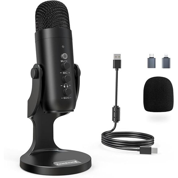 ZealSound USB Condenser Microphone with Volume Control