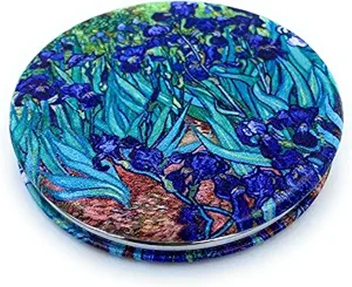 Pocket Mirror for Women with Van Gogh Irises Design