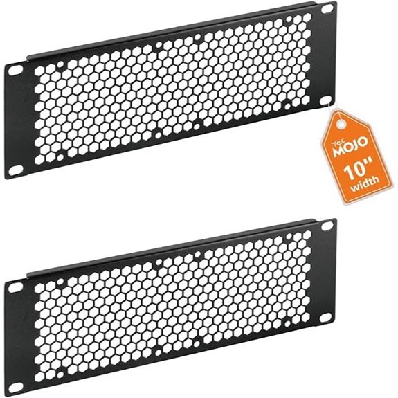 Tecmojo 2-Pack Vented Rack Mount Panel Black