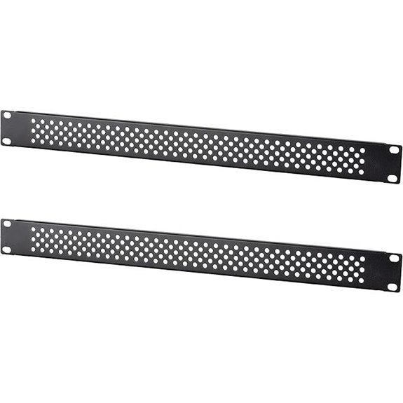 RIVECO 1U Vented Rack Panel 2 Pack Black