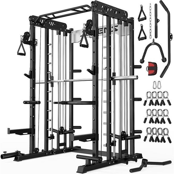 Multi-Function Home Gym Smith Machine with Crossover
