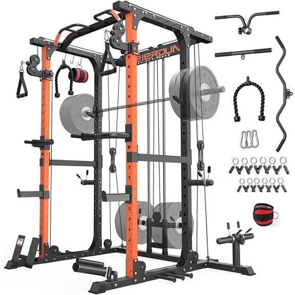 FEIERDUN Power Cage & Home Gym (10-in-1 2000LBS)