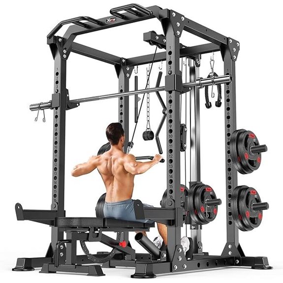 Multi-Purpose Squat Rack with Cable Crossover System