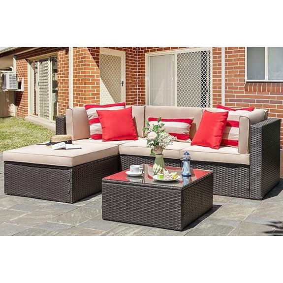 Vongrasig 5-Piece Patio Furniture Set with Ottoman
