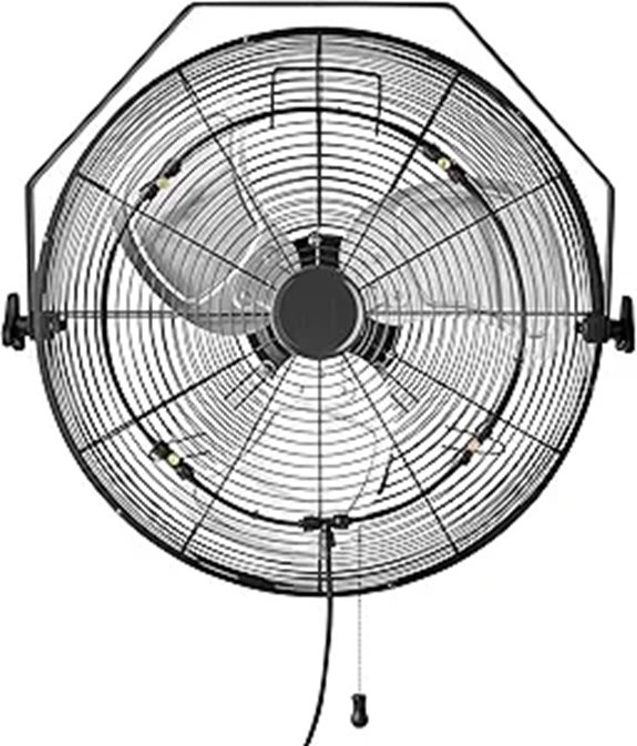 Amazon Basics Outdoor Misting Fan Wall-Mounted 3-Speed