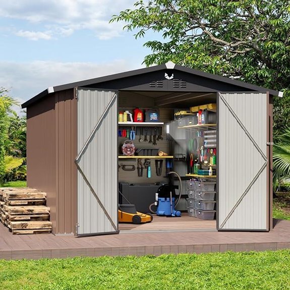 Metal Storage Shed 10x12 Waterproof Outdoor Building