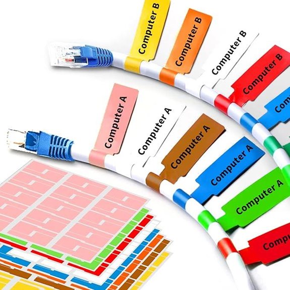 8 Sheet Waterproof Cable Labels for Electronics