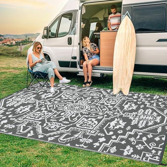 Garvee Waterproof Outdoor Rug 9x12 for Patio RV Beach