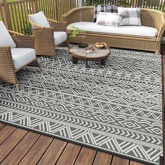 MontVoo Waterproof Outdoor Rug 5x8 Patio Beach RV