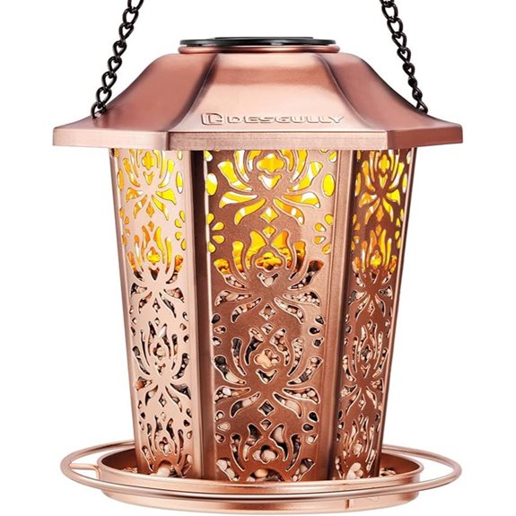 Solar Bird Feeders for Outdoors Weather-Resistant Metal