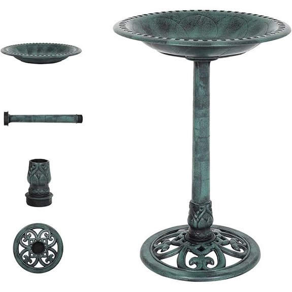 VINGLI Wild Bird Bath with Weather-Resistant Finish