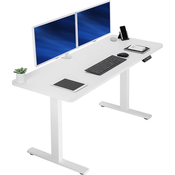 VIVO Electric Standing Desk 60x24 White Adjustable