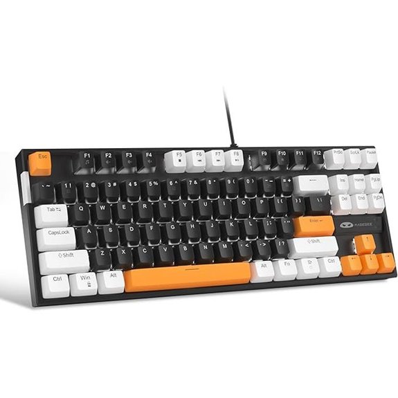 MageGee 87-Key Mechanical Gaming Keyboard White Backlit