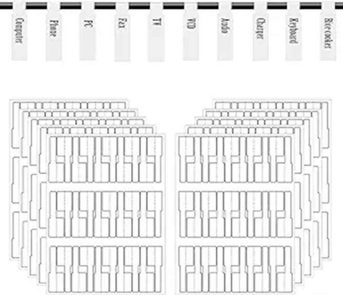 White Cable Labels for Electronics and Network