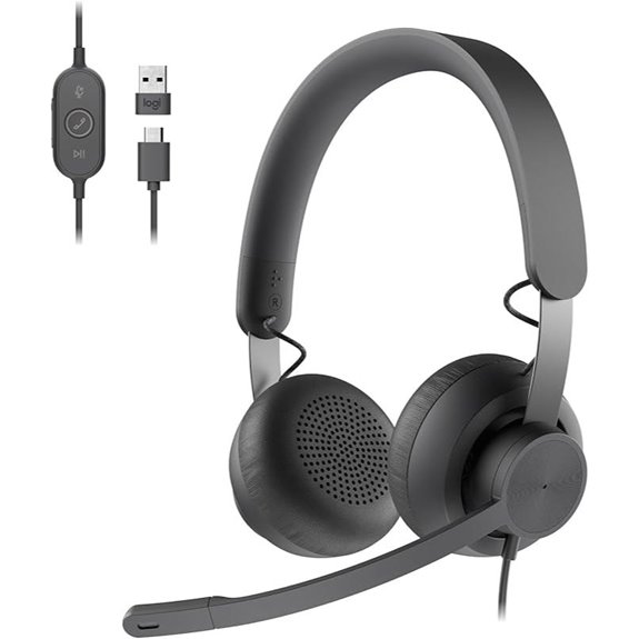 Logitech Zone 750 Wired Headset with Noise Cancellation
