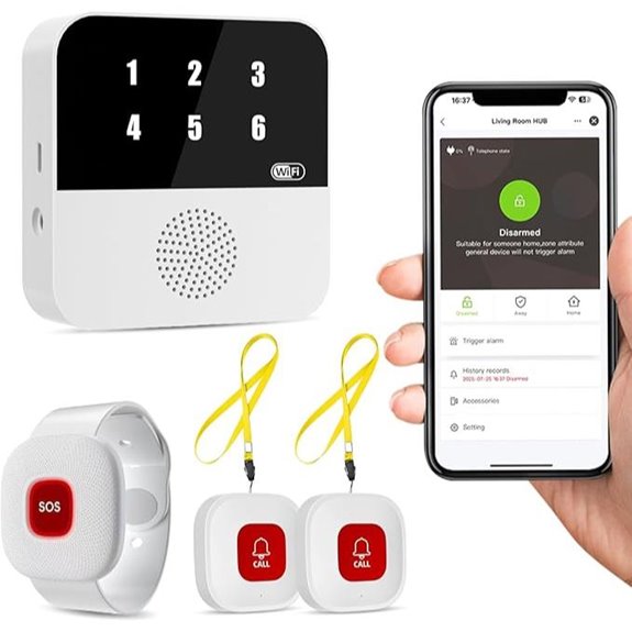 WiFi Caregiver Call System with Alerts and Waterproof Wristband