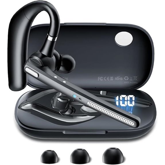 Bluetooth Headset V5.3 Wireless Earpiece with Charging Case