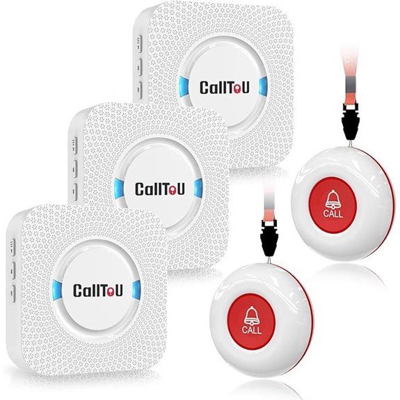 CallToU Wireless Caregiver Pager System with Waterproof Transmitters