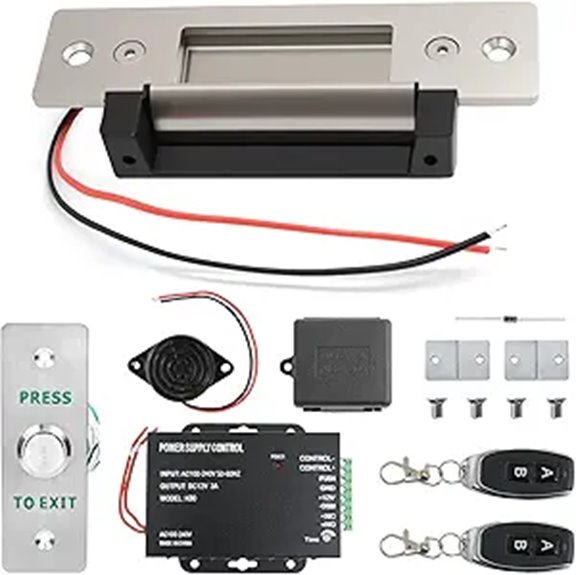 Wireless Electric Door Lock Kit with Remote and Buzzer