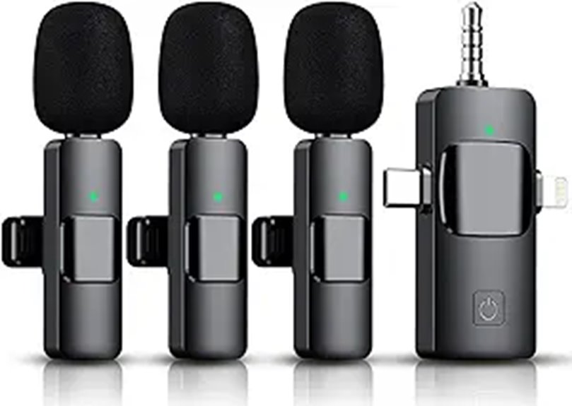 3-in-1 Wireless Lavalier Microphone Set