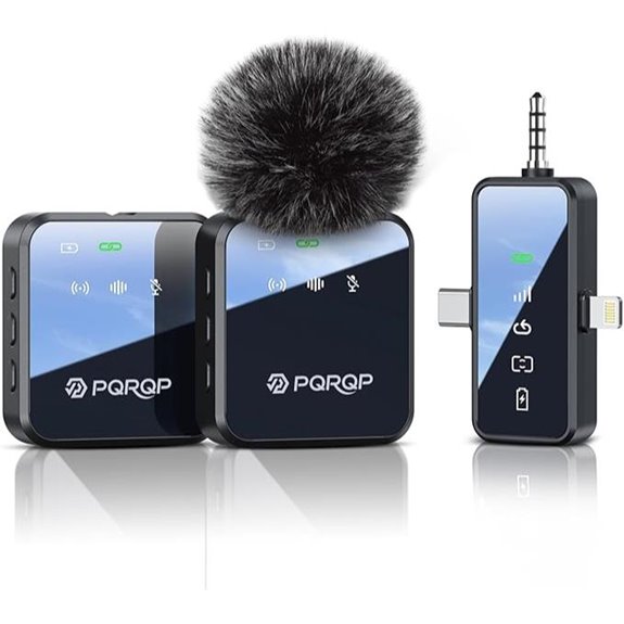 PQRQP 3-in-1 Wireless Microphone for iPhone/Android