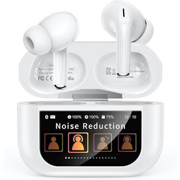 Wireless Bluetooth Earbuds with Noise Cancelling & Charging Case