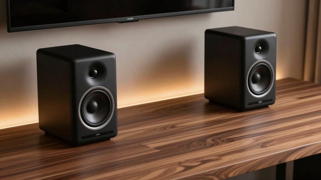 elevate desk with speakers