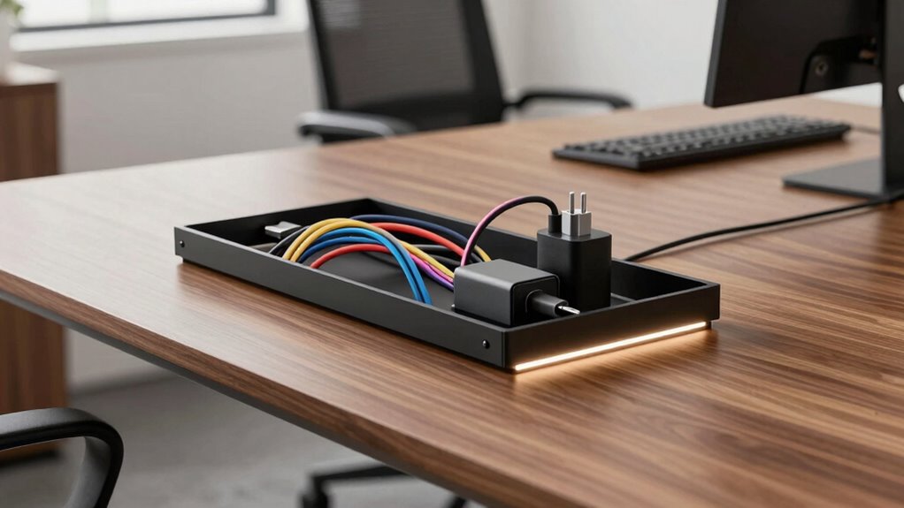 top under desk cable trays